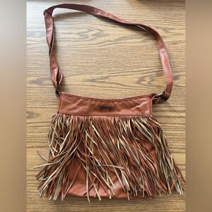 Roxy Brown Fringe Shoulder Bag